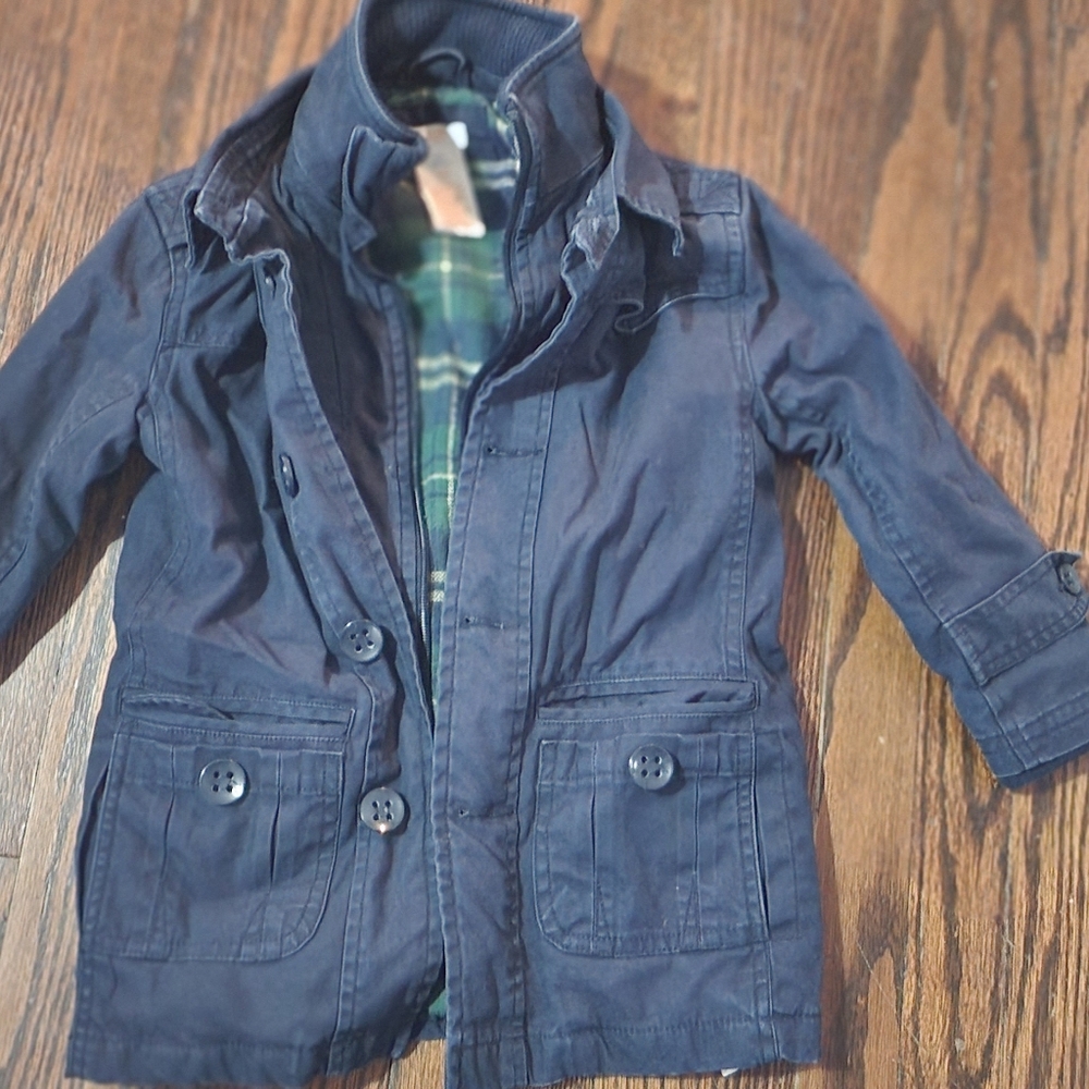 Joe Fresh; Boys navy lined peacoat; Size 4-5